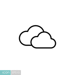 Two clouds vector icon. Weather sign