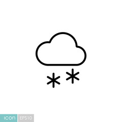 Cloud with snow vector icon. Weather sign