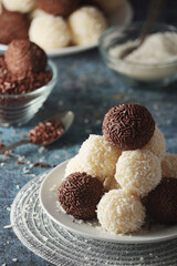 Beijinho and Brigadeiro sweets - national cuisine of Brazil