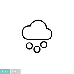 Cloud with snow grain vector icon. Weather sign