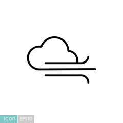Cloudy and wind vector icon. Weather sign