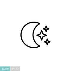 Moon and star vector icon. Weather sign