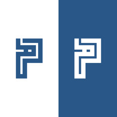 Modern and simple letter PA logo.