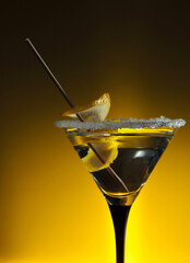 Cocktail with lemon.