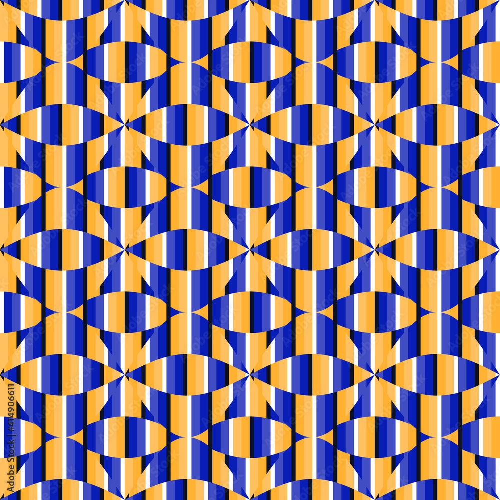 Poster abstract seamless pattern with optical illusion of movement. swatch is attached