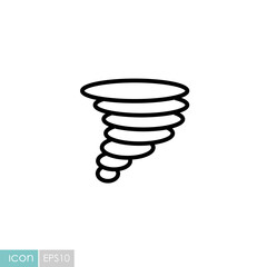 Tornado vector icon. Whirlwind storm sign