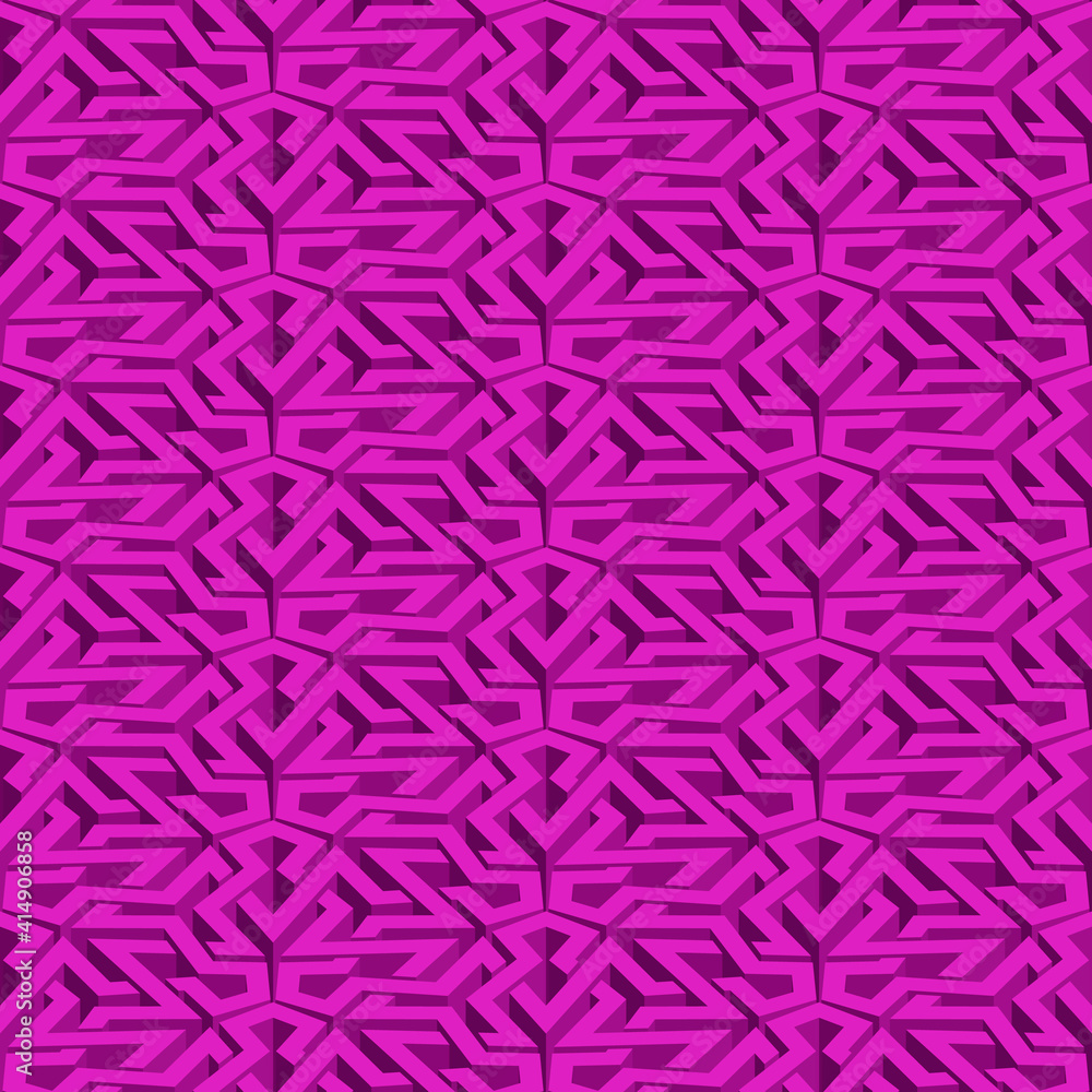 Poster isometric seamless pattern. abstract illusory endless ornament texture. fashion geometric background