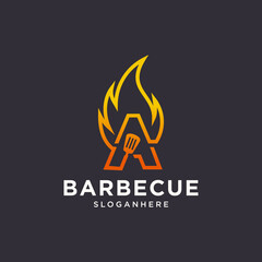 creative hot fire letters with alphabet design. Fire lettering logo designs are suitable for restaurants, BBQ and others