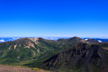 大雪山国立公園　旭岳登山道からの景色