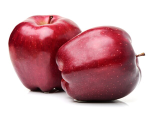 Red apples isolated on white background