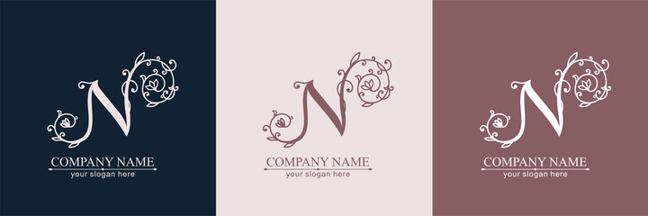 Premium Vector N logo. Monnogram. Personal logo or sign for branding an elite company.