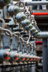Oil refinery plant.. Valve position monitors.