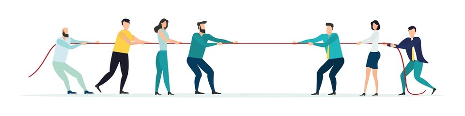 Business concept. Team metaphor. People connecting puzzle pieces. business team working and project teamwork concept. Community service symbol, cooperation, partnership. Vector.