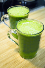 Green celery juice detoxifying drink