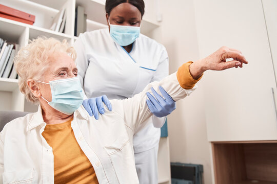 Female doctor or nurse doing regular check up