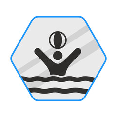 Hard toys such as footballs and toys that use batteries may notbe able to be used safely in the pool area concept vector color icon design, pool activities and beach safety rules on white background