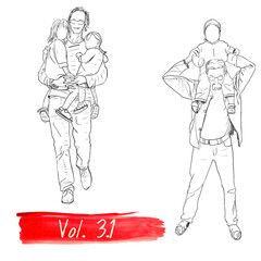 Hand-drawn EPS8 vector illustration. People sketch series.