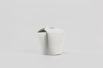 closed white box of chinese restaurant oriental food on white background