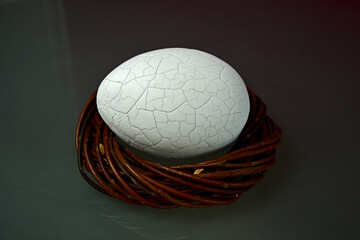 Big easter egg in nest.