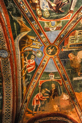 The frescoes of the late 11th century depict scenes from the life of the abbot of St. Eldrado, and for the first time in Europe, the image of St. Nicholas appears on them.     
