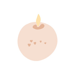 candle element of cozy design, vector flat