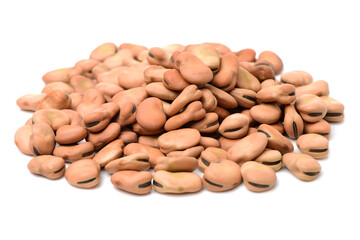 Fava beans,Vicia faba on white background
