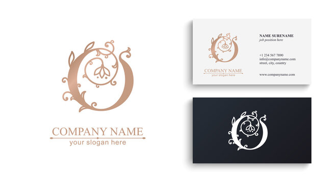 Premium Vector O logo. Monnogram and business cards. Personal logo or sign for branding an elite company.