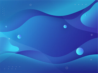 Glossy Blue Abstract Wave Background.