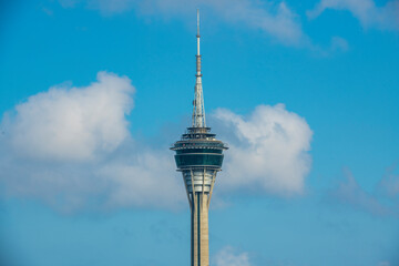 Fototapeta na wymiar Macau Tower from Zhuhai