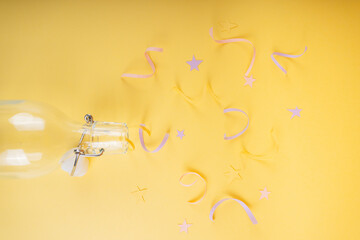 Celebrate party poppers. Fun crackers with serpentine sparkles for festive congratulations and...