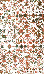 Distressed  carpet design with persian motifs