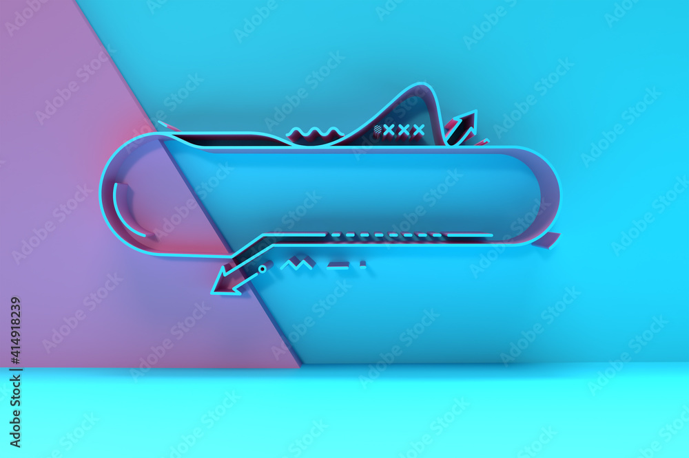 Poster 3d render frame surface abstract background. digital 3d illustration design.