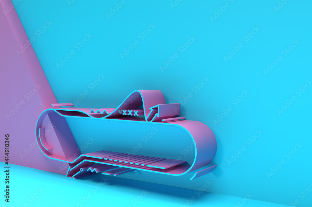 Poster 3d render frame surface abstract background. digital 3d illustration design.