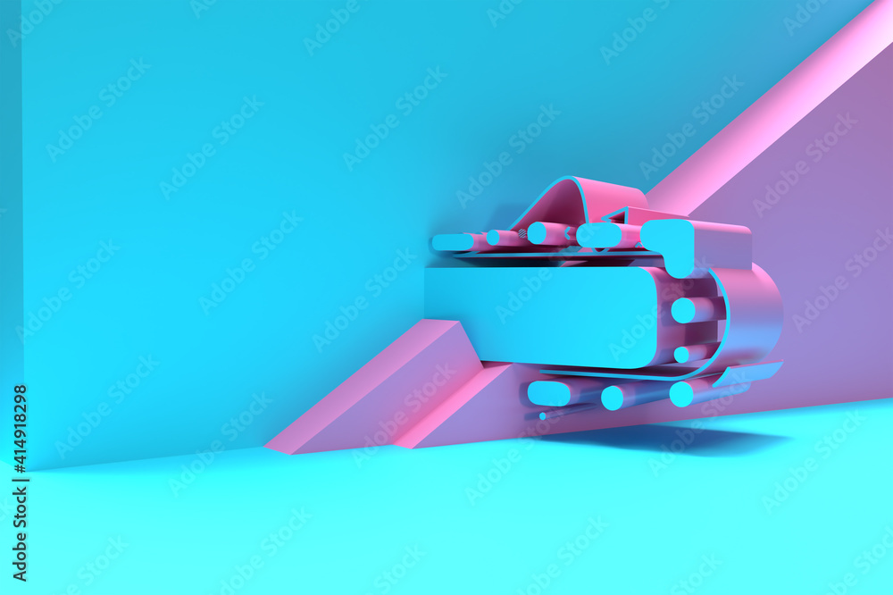 Aufkleber 3d render frame surface abstract background. digital 3d illustration design.
