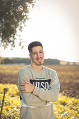 Obraz premium Portrait of a young man in nature