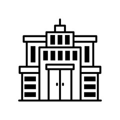 government building vector outline icon style illustration. 