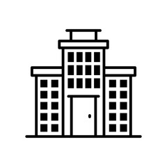 Institution building vector outline icon style illustration. 