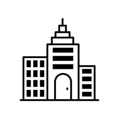 University building vector outline icon style illustration. 