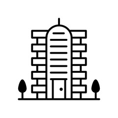 real estate building vector outline icon style illustration. 