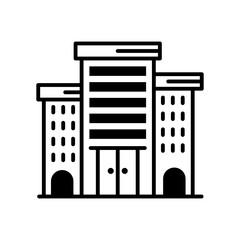 Pantoon building vector outline icon style illustration. 