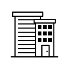 College building vector outline icon style illustration. 