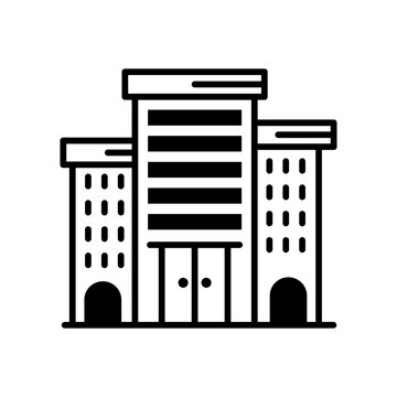 Pantoon building vector outline icon style illustration. 