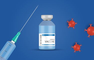 Coronavirus vaccine vector background.