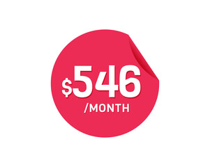 $546 Dollar Month. 546 USD Monthly sticker