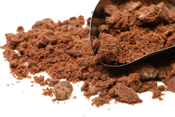 brown sugar on white background