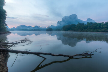 Before sunrise background at Nong Thale, Krabi Thailand