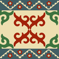 Kazakh asian nomadic design tribes on background