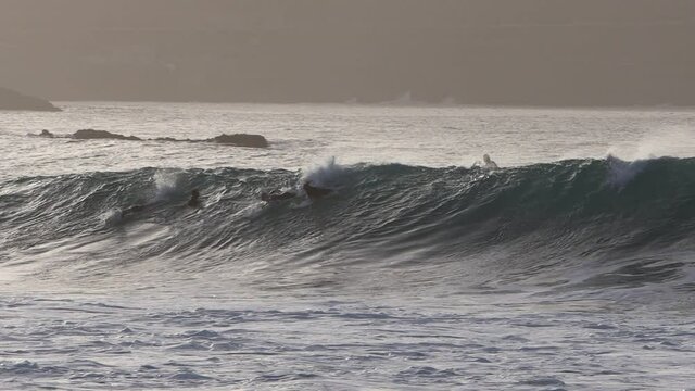 Surfer in Gran Canaria island beach el rincon on back light