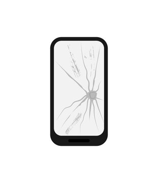 Broken smartphone. Flat design. Vector illustration. Graphic element of design. Icon