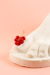 Red currant on white background 